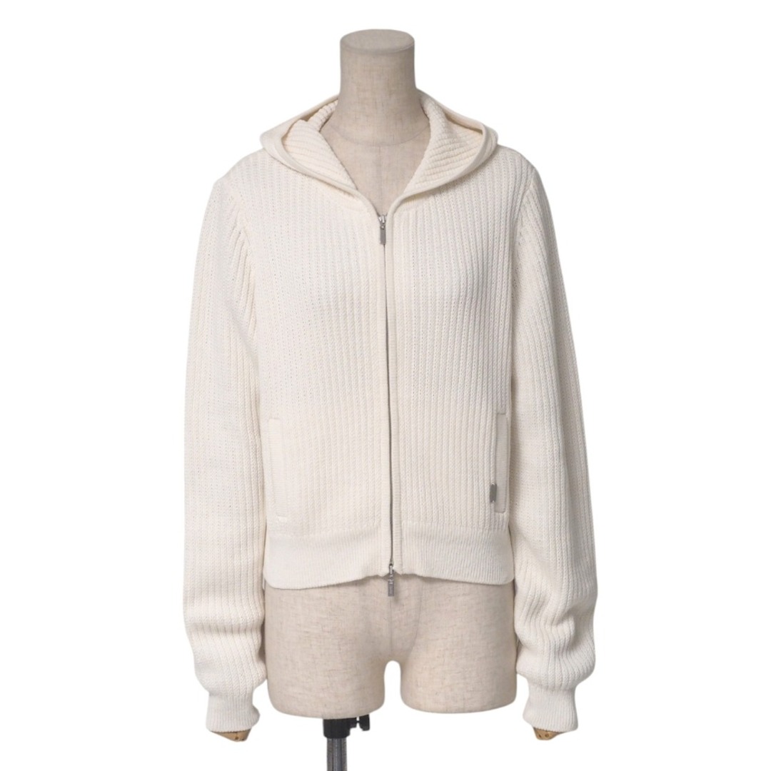 FOXEY - FOXEY フォクシー Knit Parka Hoodie Fan ニット サイズ40 コットンニットパーカー ブランド古着【中古】20250513/RA4787