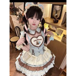 お値下げ✳︎❤️ミニセットアップ ⭐︎フリルハートアップリケ クマちゃん(セット/コーデ)