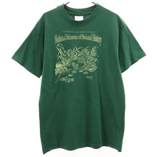 ヘインズ(Hanes)の古着 Hanes ヘインズ 90s USA製 オールド 半袖 Tシャツ M グリーン系 シングルステッチ メンズ(Tシャツ/カットソー(半袖/袖なし))