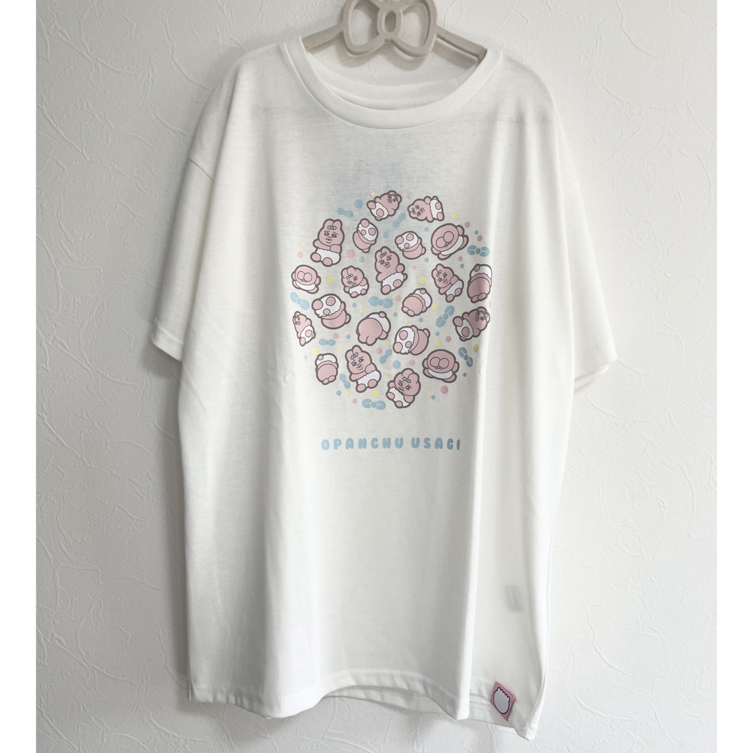 おぱんちゅうさぎ(オパンチュウサギ)の新品未使用 おぱんちゅうさぎ 半袖 Tシャツ 缶バッジ付 カットソー レディースのトップス(Tシャツ(半袖/袖なし))の商品写真