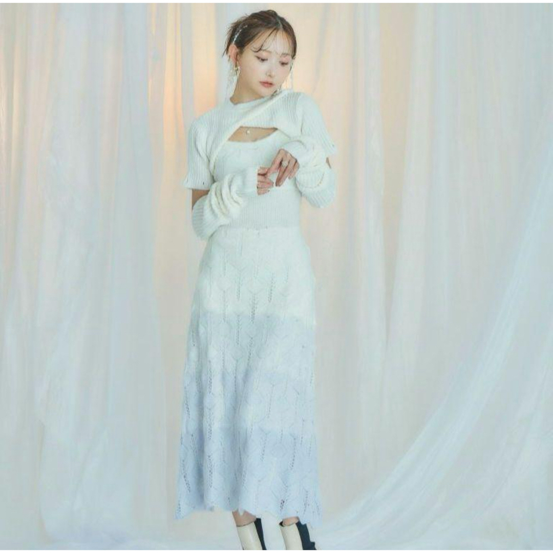 Crayme,(クレイミー)のCrayme / Gradation Knit Dress Set レディースのワンピース(ロングワンピース/マキシワンピース)の商品写真