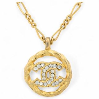 シャネル(CHANEL)のシャネル ネックレス ゴールド ラインストーン Aランク ch2527cc(ネックレス)