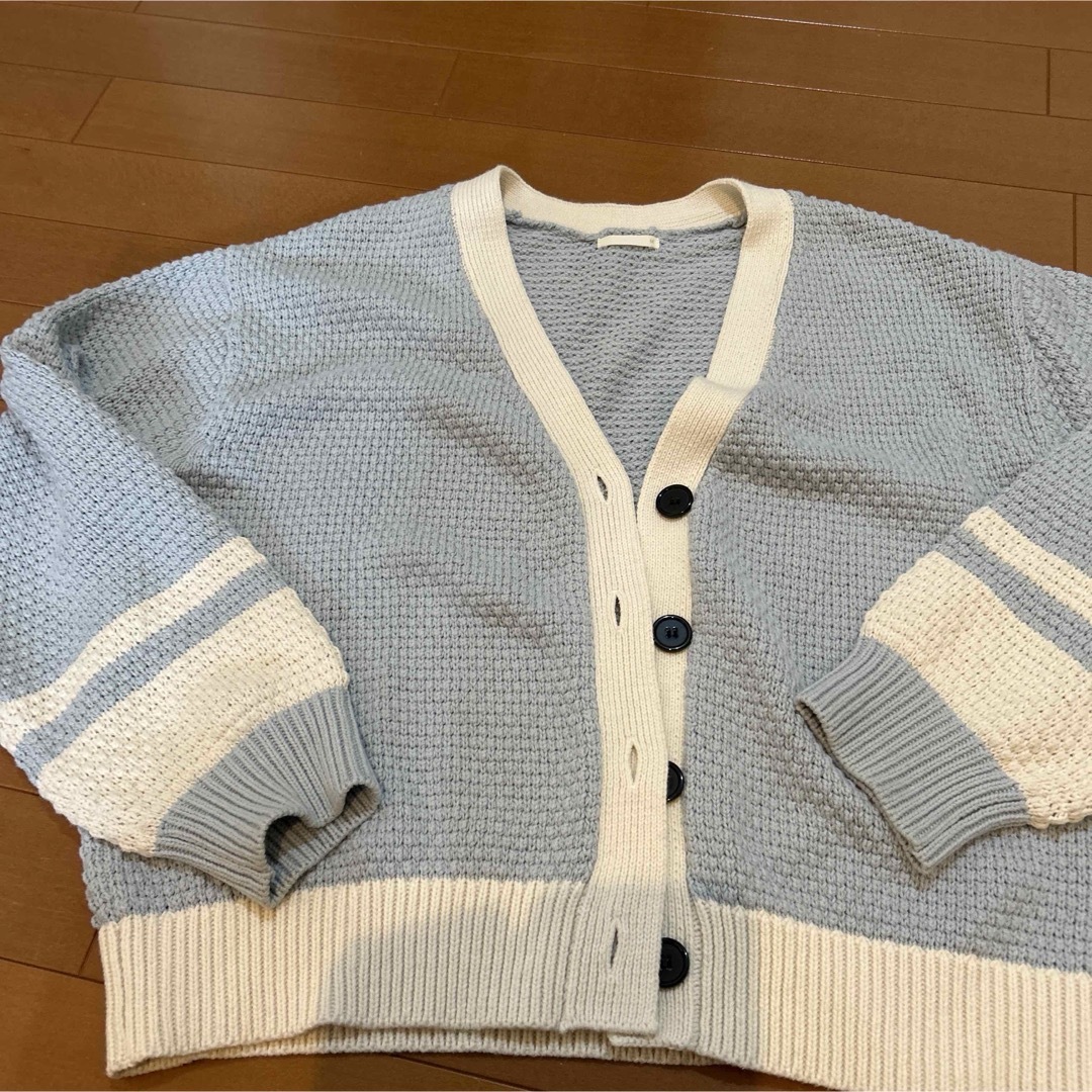 GU - GU 水色とホワイトのカーディガン Mサイズ
