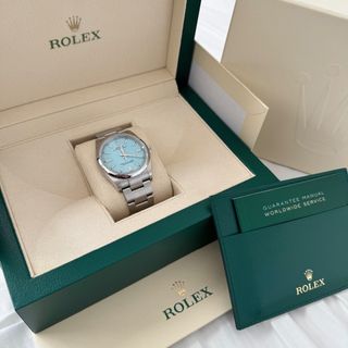 ロレックス(ROLEX)の極美品 ROLEX オイスターパーペチュアル36 ターコイズ 正規 腕時計 希少(腕時計(アナログ))