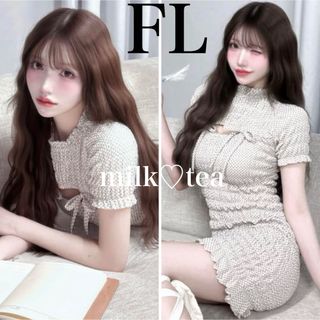 Darich - 新品タグ付 ダーリッチ リボンシャーリングギンガムミニワンピース FL
