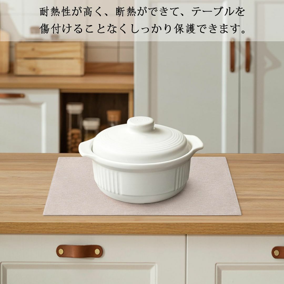 【特価商品】ランチョンマット布製 綿麻 二層生地縫製 丸洗い可 無地 和風 柔軟 インテリア/住まい/日用品のキッチン/食器(その他)の商品写真