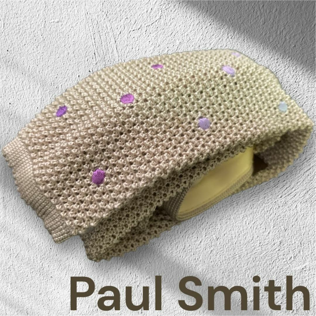 【美品】Paul Smith ポールスミス　ニットタイ　パープル ☆新品未使用☆Paul Smith ニットタイ パープル ☆シルク100