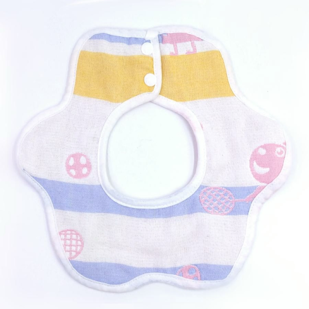 新品　花型スタイ　ベビービブ　２枚セット　リバーシブル　6重ガーゼ　離乳食 キッズ/ベビー/マタニティのこども用ファッション小物(ベビースタイ/よだれかけ)の商品写真