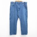 W41★古着 ラングラー Wrangler ジーンズ メンズ 大きいサイズ コットン 紺 ネイビー デニム 25may15 中古 ボトムス ジーパン Gパン ロング パンツ