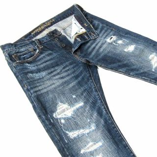 American Eagle - アメリカンイーグルSLIM▼ストレッチスリム▼濃紺▼リペア▼30▼W約82cm