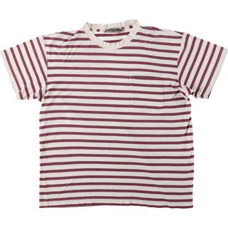 古着 90年代 EMS ボーダーポケットTシャツ メンズL相当 ヴィンテージ /eaa548140(Tシャツ/カットソー(半袖/袖なし))