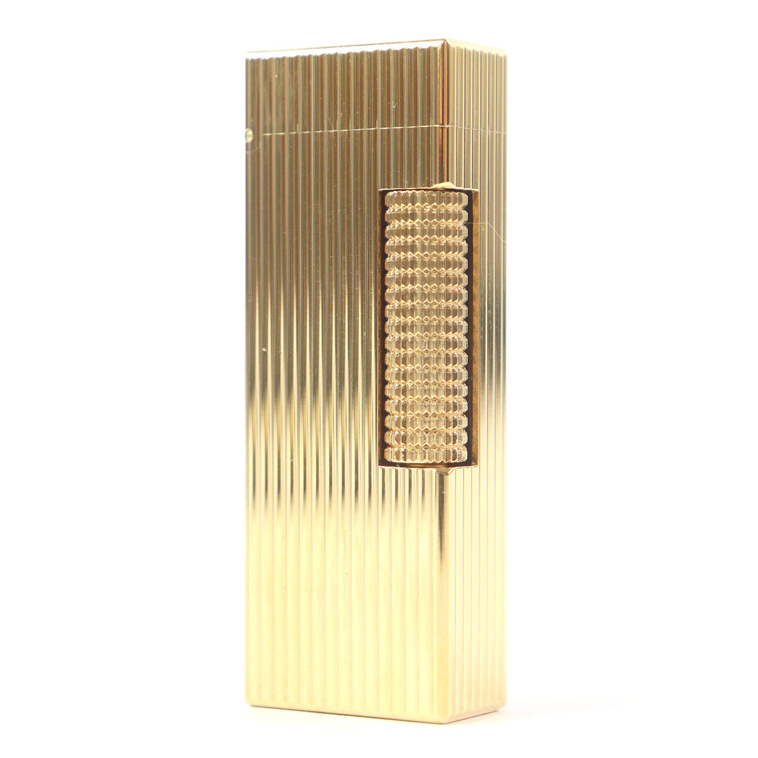 Dunhill - 極美品□Dunhill ダンヒル ストライプ柄 スクエア型 ローラー式 喫煙具 ガスライター ゴールド スイス製 メンズ レディース 着火確認済み