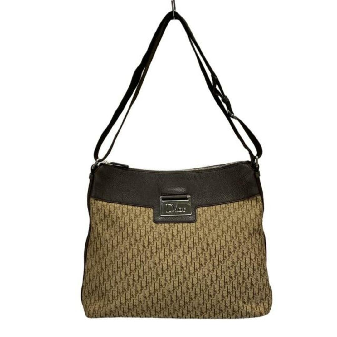 Christian Dior - DIOR/ChristianDior(ディオール/クリスチャンディオール) ショルダーバッグ ストリートシック,トロッター ベージュ×ダークブラウン レザー