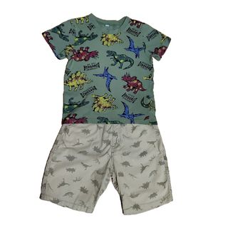 【恐竜セット♥】120　Tシャツ　ハーフパンツ　子供服　恐竜　ティラノサウルス(Tシャツ/カットソー)