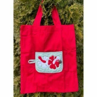 ＜正規品＞エコバッグ♡ハイビスカス♡赤♡ハワイアンキルト(エコバッグ)