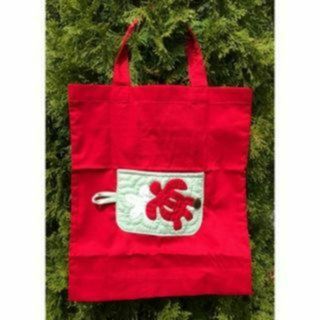 「正規品」エコバッグ ♡ホヌ/プルメリア♡赤♡ハワイアンキルト(エコバッグ)