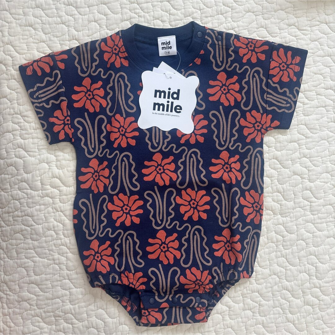 しまむら(シマムラ)のmid mile 花柄ロンパース キッズ/ベビー/マタニティのベビー服(~85cm)(ロンパース)の商品写真