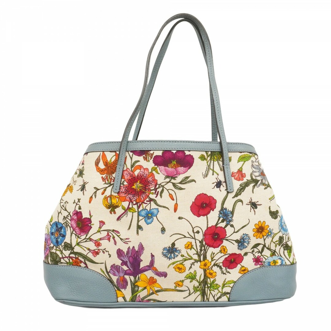 GUCCI - 【5ec2806】グッチ トートバッグ グッチフローラ 358470 キャンバス レザー マルチカラー シャンパンゴールド金具【中古】レディース