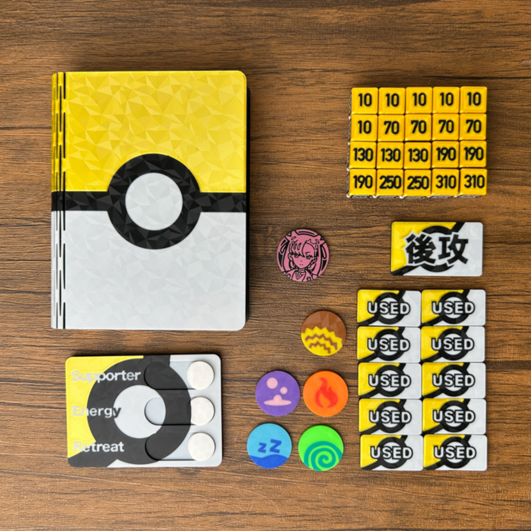 ポケカ プレイセットブック 金 ダメカンダイス/各種マーカー ポケカ プレイセットブック 金 ダメカンダイス/各種マーカー