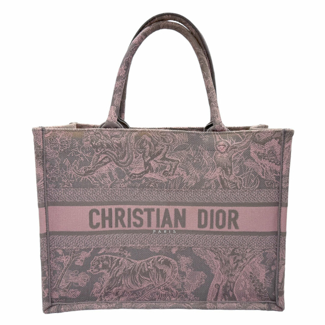 Christian Dior - クリスチャンディオール Christian Dior ハンドバッグ トートバッグ ブックトート ミディアム キャンバス ピンク×グレー レディース 送料無料【中古】 z2185