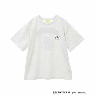 グリーンパークス(green parks)の【杢グレー】ムジークタイガー/さがら刺繍ゆるTシャツ(カットソー(長袖/七分))