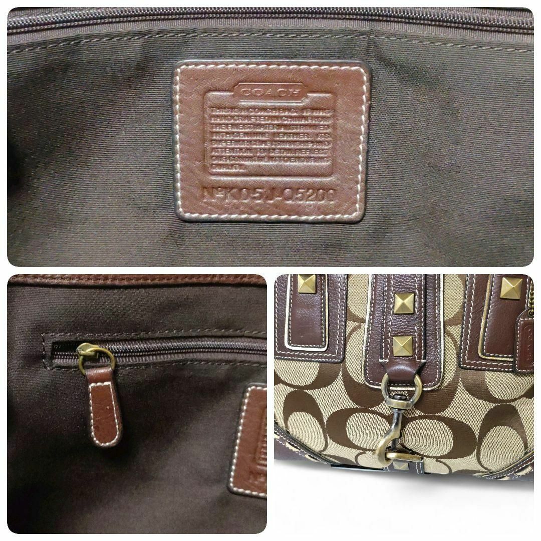 COACH(コーチ)の＊コーチ　シグネチャー　トートバッグ　ハンドバッグ　スタッズ　ダークブラウン レディースのバッグ(トートバッグ)の商品写真