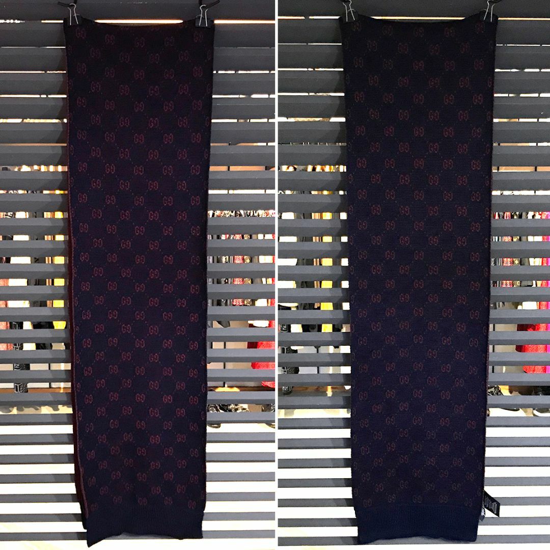 GUCCI マフラーレッド✖️ネイビー