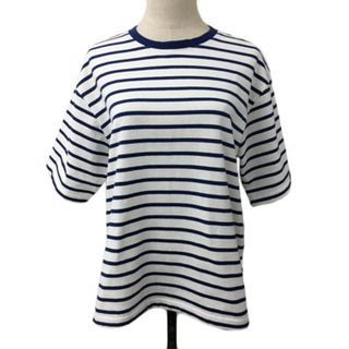 スタディオクリップ(STUDIO CLIP)のスタディオクリップ Tシャツ カットソー プルオーバー ボーダー 半袖 M 青(Tシャツ(半袖/袖なし))
