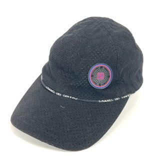 シャネル(CHANEL)のシャネル CHANEL CC ココマーク ロゴ メッシュ スポーツ 帽子 キャップ帽 ベースボール キャップ ナイロン ブラック(キャップ)