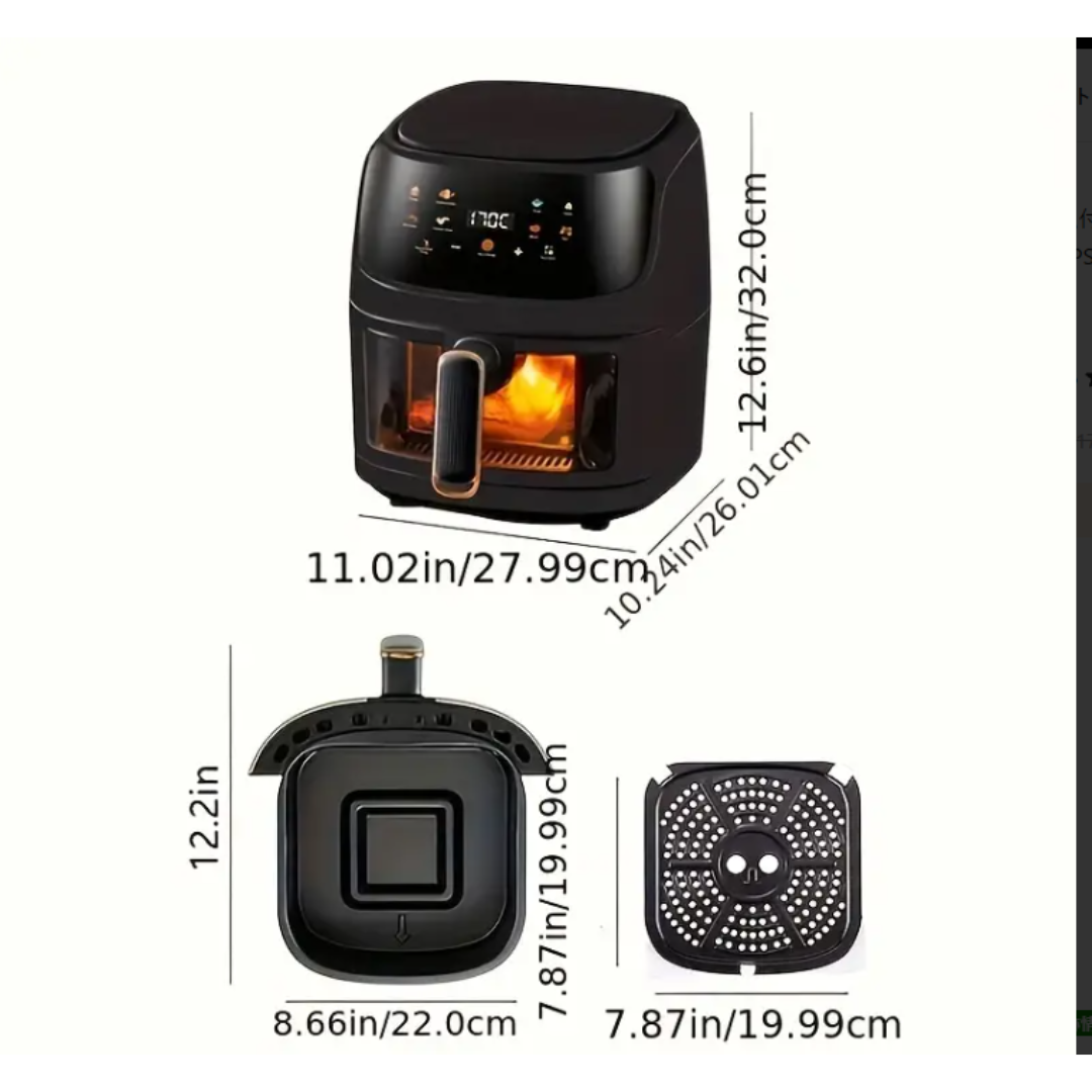 6L 電気エアフライヤーオーブン、透明窓、スマート調理プログラム付き 6L 電気エアフライヤーオーブン、透明窓、スマート調理