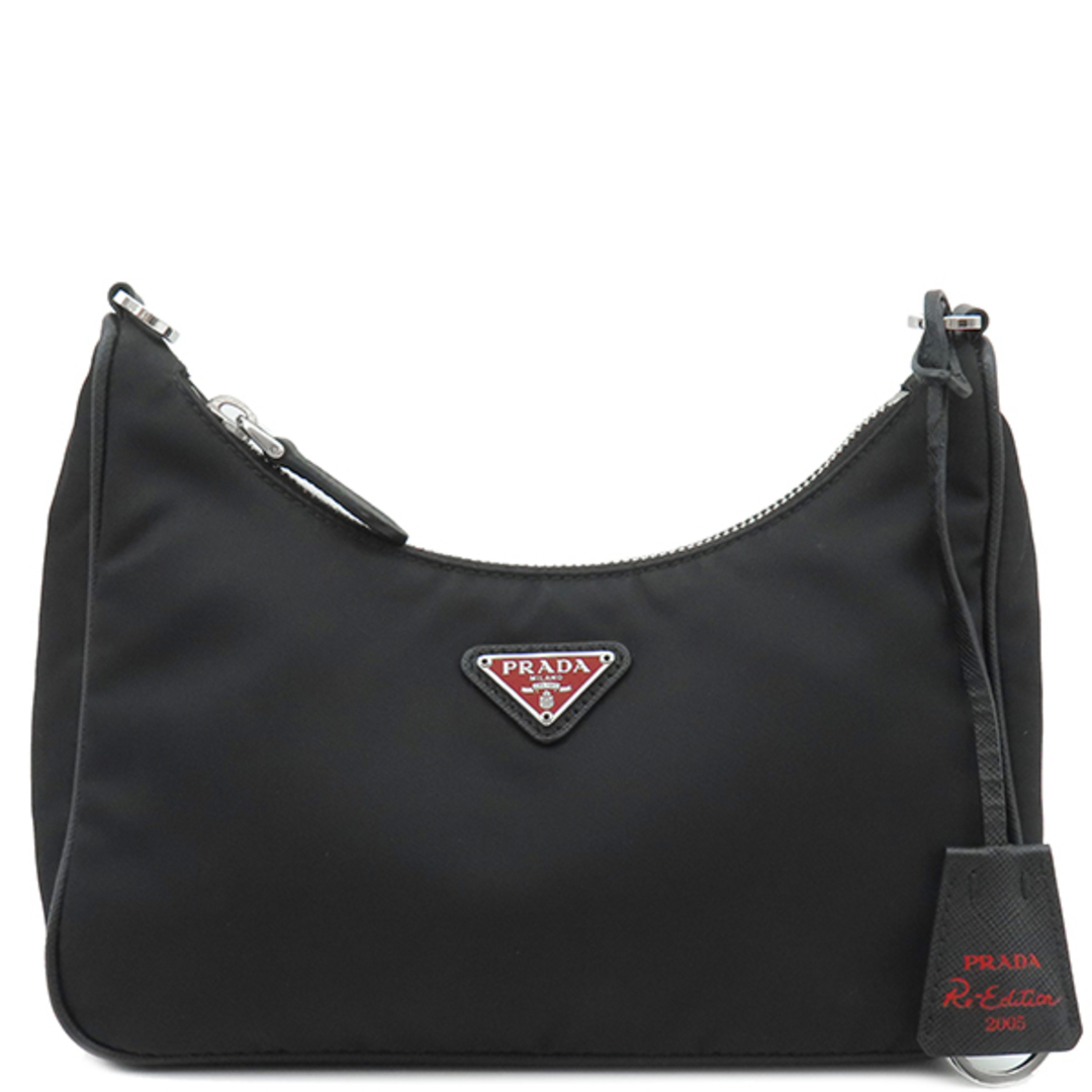 PRADA - プラダ PRADA 2WAYバッグ Re-Edition2005 ナイロン ショルダー ナイロン ブラック シルバー金具 黒 三角ロゴプレート 【中古】
