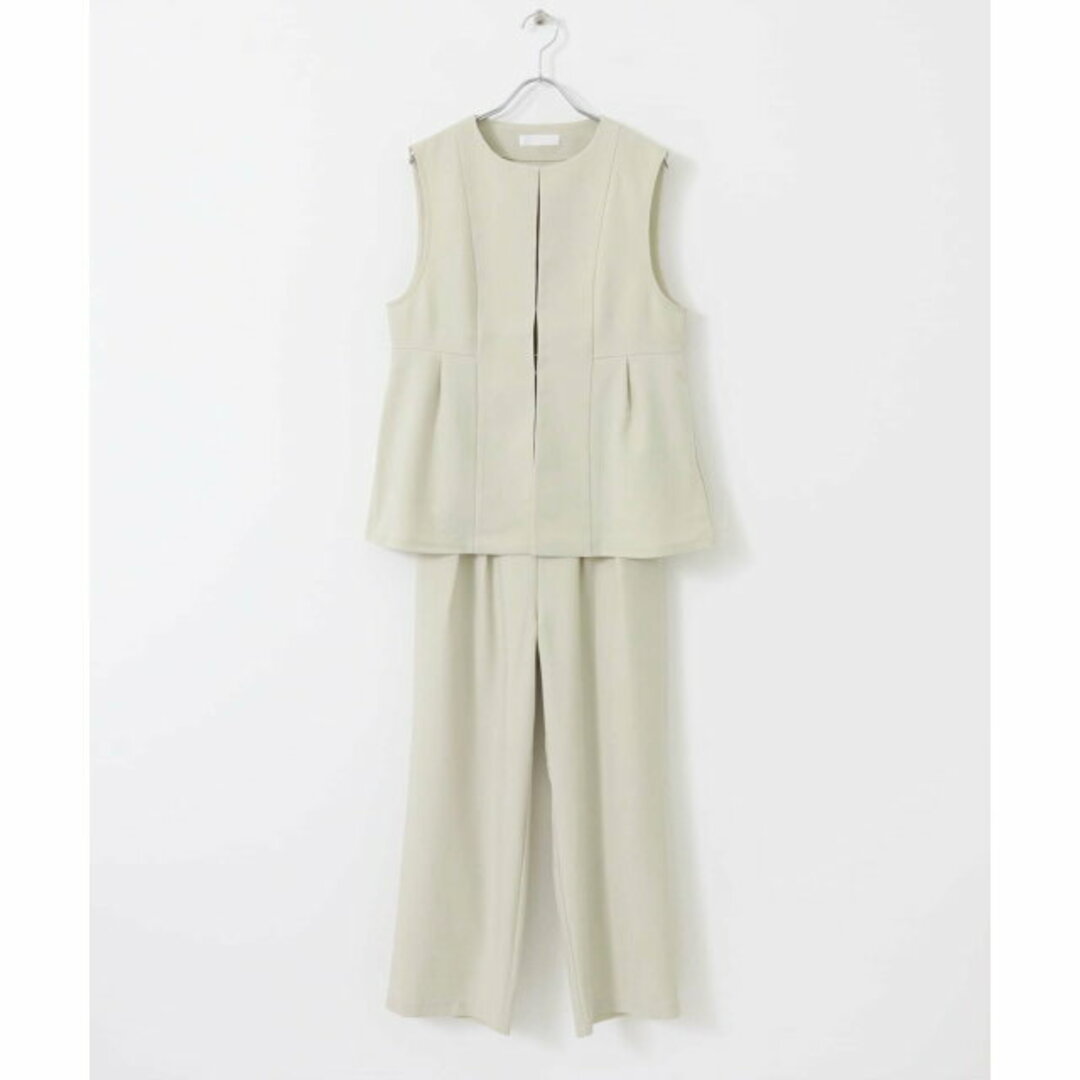 SENSE OF PLACE by URBAN RESEARCH(センスオブプレイスバイアーバンリサーチ)の【BEIGE】【S】ウエストタックジレセットアップ レディースのワンピース(ロングワンピース/マキシワンピース)の商品写真