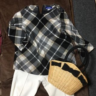 バーバリー(BURBERRY)の再掲載 バーバリーブルーレーベル★チェックトップス(カットソー(長袖/七分))