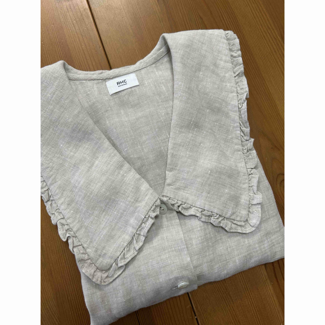 いま人気のアイテム Ron Herman ビッグ フリル リネン ロンハーマン 24SS 極美品 - シャツ+ブラウス(半袖+袖なし)