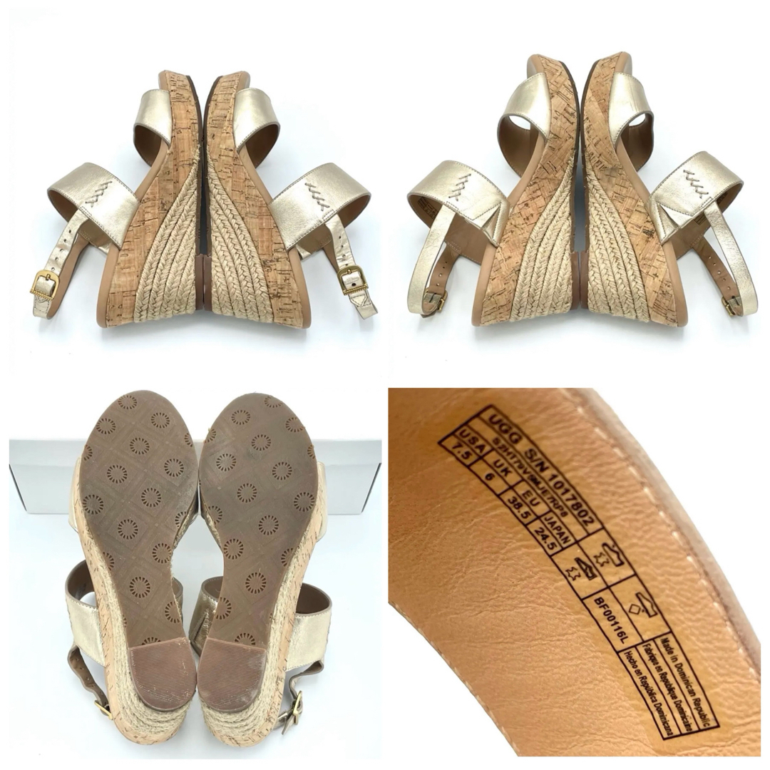 UGG(アグ)のUGG アグ エレナ メタリック ウェッジ サンダル 厚底 ゴールド レディース レディースの靴/シューズ(サンダル)の商品写真
