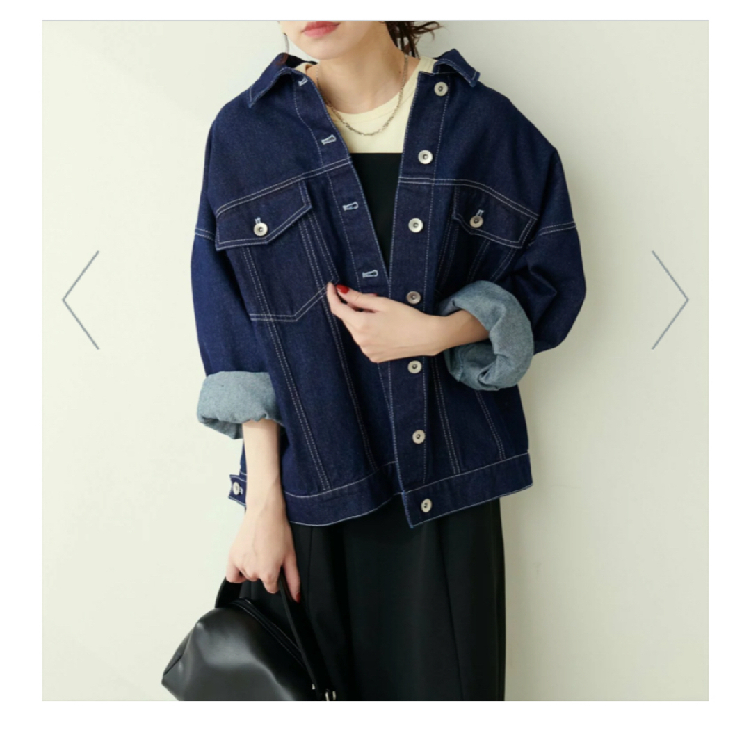 natural couture(ナチュラルクチュール)のナチュラルクチュール　デニム　新品　 レディースのジャケット/アウター(Gジャン/デニムジャケット)の商品写真