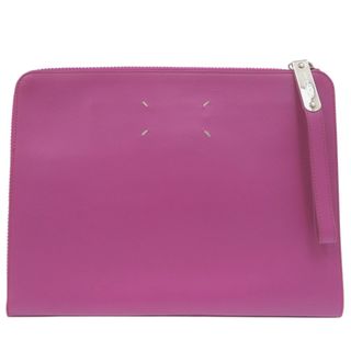 美品 メゾン マルジェラ クラッチバッグ フラットポーチ 4ステッチ S36WF0148 SX8403 レザー パープル 1274【中古】Maison Margiela(クラッチバッグ)