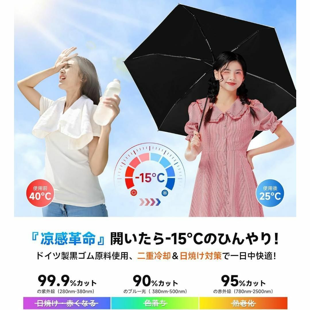 ❤️新品❤️日傘折りたたみ　業界初！段階収納＆JIS認証UVカット100% 自動 レディースのファッション小物(傘)の商品写真