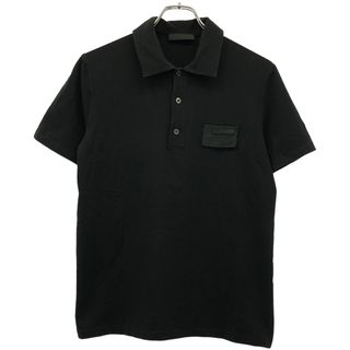 PRADA - PRADA プラダ パッチ ストレッチショートスリーブポロシャツ UJM615 ブラック S