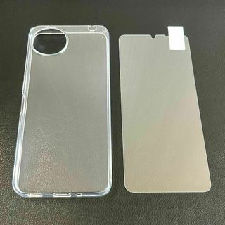 2点セット AQUOS wish4 クリアケース+画面保護ガラス アクオス(Androidケース)