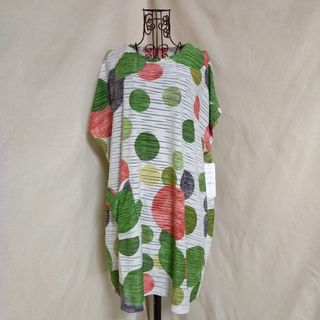 値下げ中！新品タグ付き ロングチュニック レディーストップス ゆったり(チュニック)