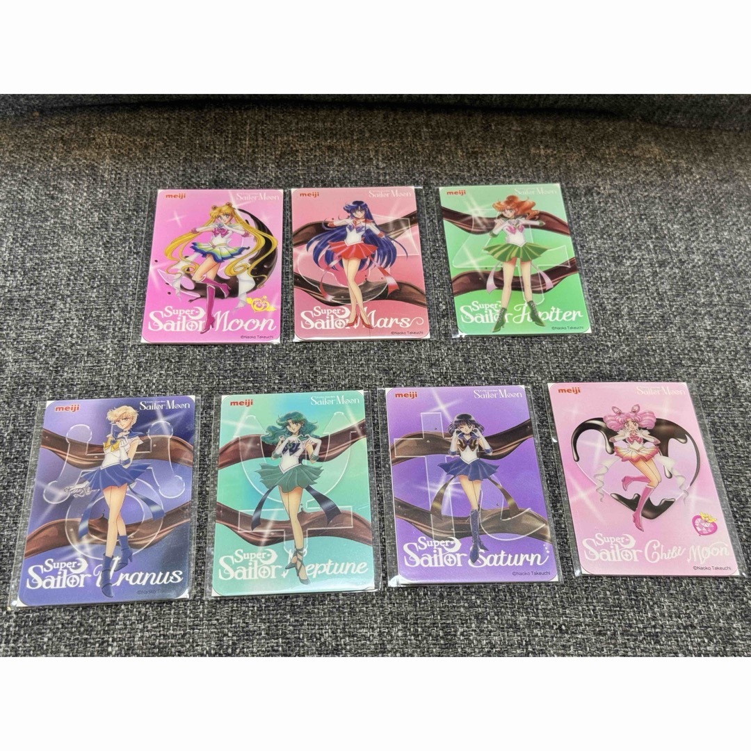 セーラームーン(セーラームーン)の美少女戦士セーラームーン 明治コラボ クリアカード 7枚セット エンタメ/ホビーのおもちゃ/ぬいぐるみ(キャラクターグッズ)の商品写真