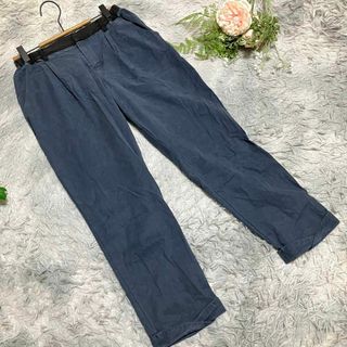 【soeur 7】ネイビー カジュアルパンツ ウエストバンド付き テーパード(カジュアルパンツ)