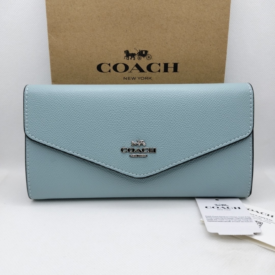 COACH OUTLET - 新品COACH　長財布　エンベロープウォレット　ブルー