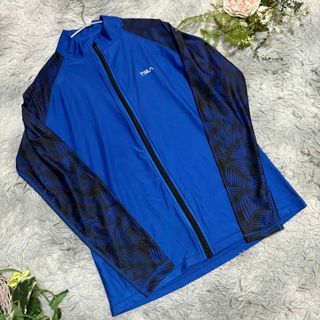 【TSLA】 青 長袖ジャケット　ジップアップ　M(ウェア)