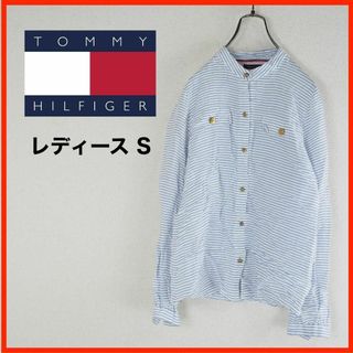 A3249★美品★TOMMY HILFIGER*長袖シャツ*S*ストライプ(シャツ/ブラウス(長袖/七分))