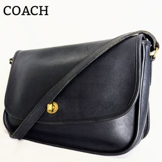 コーチ(COACH)の良品◎オールドコーチ COACH ショルダーバッグ 本革 ターンロック ネイビー(ショルダーバッグ)