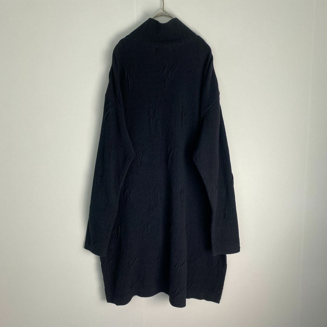 美品　イッセイミヤケ　ニット　80s　筆タグ　プリーツ　しわ加工　タートルネック ISSEY MIYAKE - 美品 イッセイミヤケ ニット 80s 筆タグ