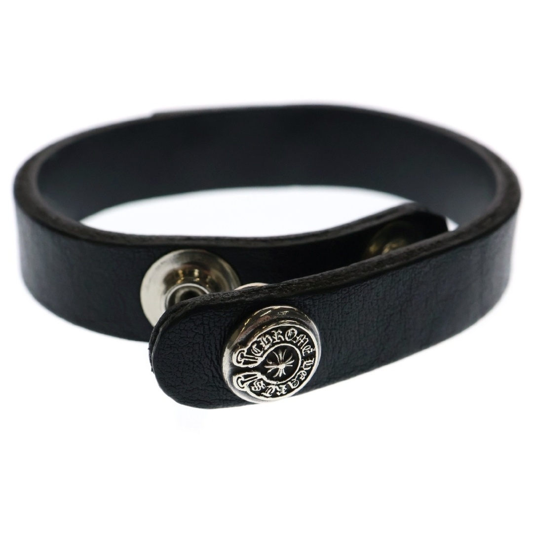 CHROME HEARTS CUFF PLATE DAGGER Leather Bracelet Black with Korean Purchase Used - Picture 5 of 6