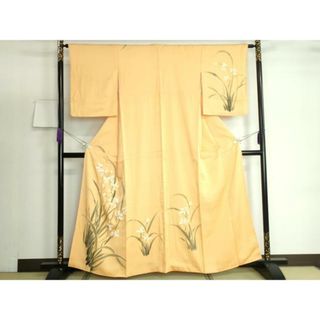 平和屋着物■訪問着　手描き　草花文　正絹　逸品　DAAO0670xg(着物)